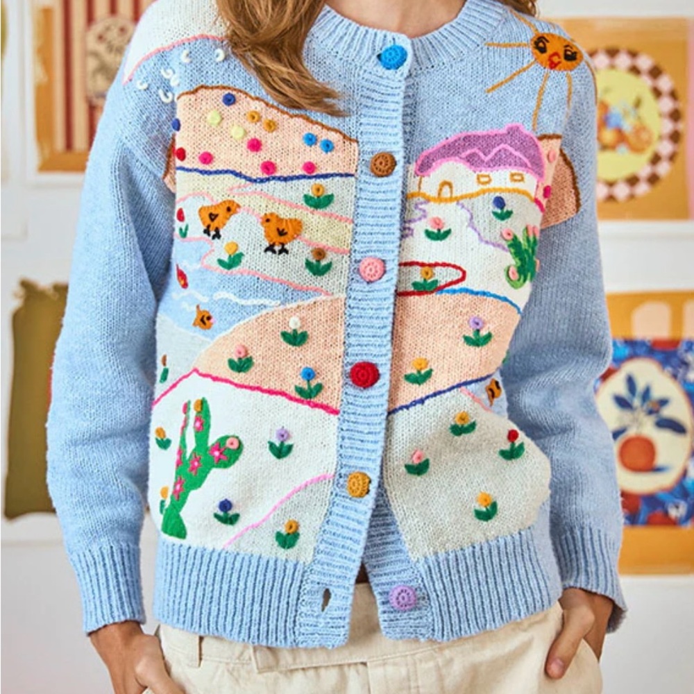 HUNTER BELL Multicolor Embroidered Cardigan
